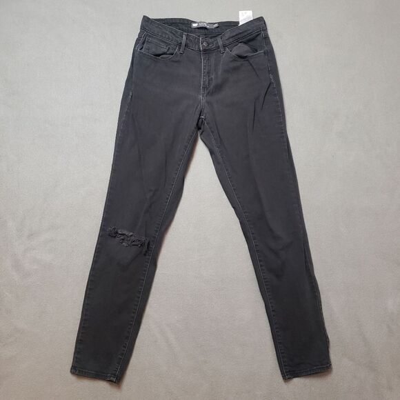 Levi's - Hi Rise Skinny Jeans, Size 28 | Soft Black | PC9-19970-0083 distressed - Picture 1 of 15